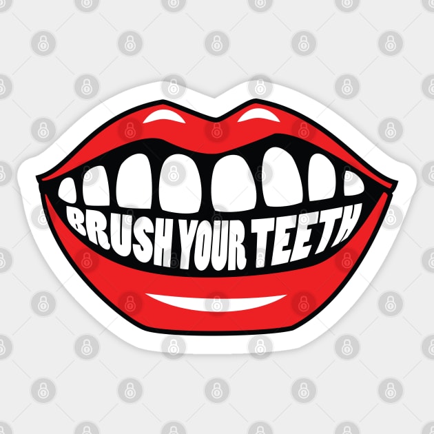 Brush Your Teeth Mouth Sticker by MonkeyBusiness